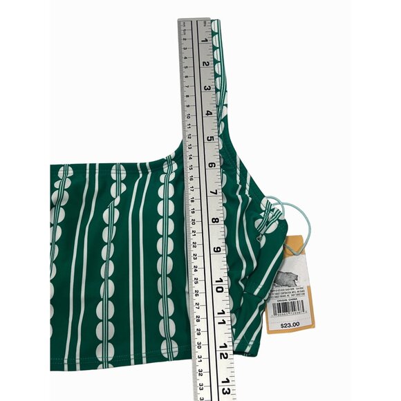 Kona Sol - Women's Global Print Longline Bikini Top - Green - Small - Picture 6 of 11